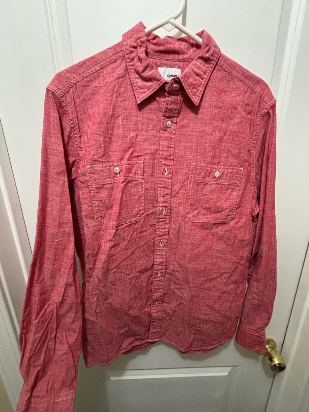 SONOMA Pink-Red Casual Button-Down Shirt